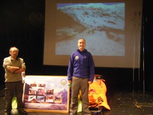 Killin MRT avalanche display at Mountain aid Mountain Safety day 11.10.14 Albert Hall Stirling